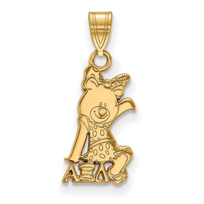 Vergoldet Sterlingsilber Logoart Alpha Xi Delta Sorority Symbol Klein Anhänger