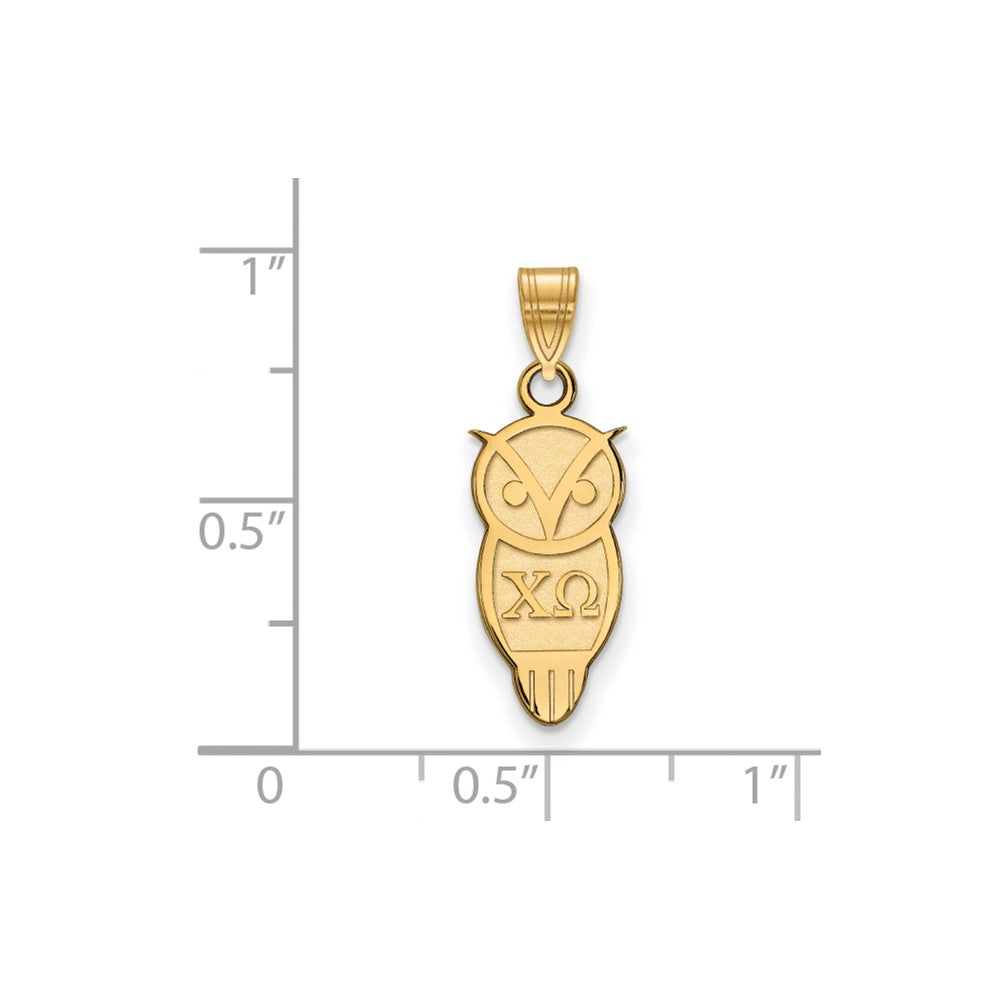 Vergoldet Sterlingsilber Logoart Chi Omega Sorority Symbol Klein Anhänger