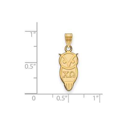 Vergoldet Sterlingsilber Logoart Chi Omega Sorority Symbol Klein Anhänger