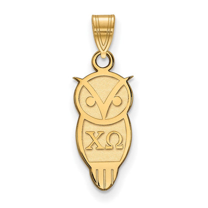Vergoldet Sterlingsilber Logoart Chi Omega Sorority Symbol Klein Anhänger