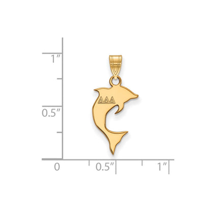 Vergoldet Sterlingsilber Logoart Delta Sorority Symbol Klein Anhänger