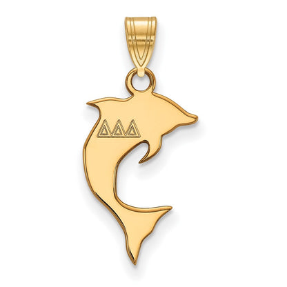 Vergoldet Sterlingsilber Logoart Delta Sorority Symbol Klein Anhänger