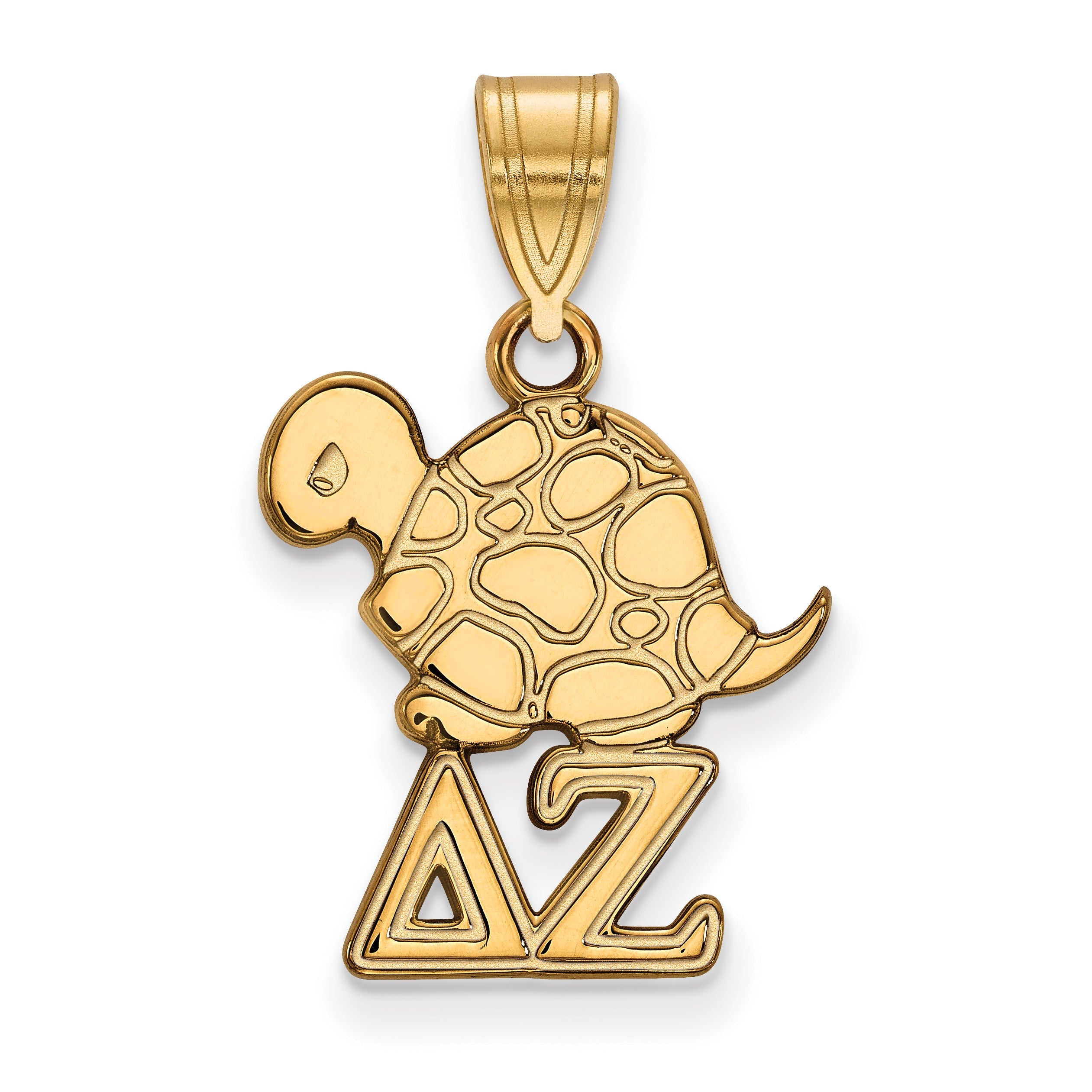 Vergoldet Sterlingsilber Logoart Delta Zeta Sorority Symbol Klein Anhänger