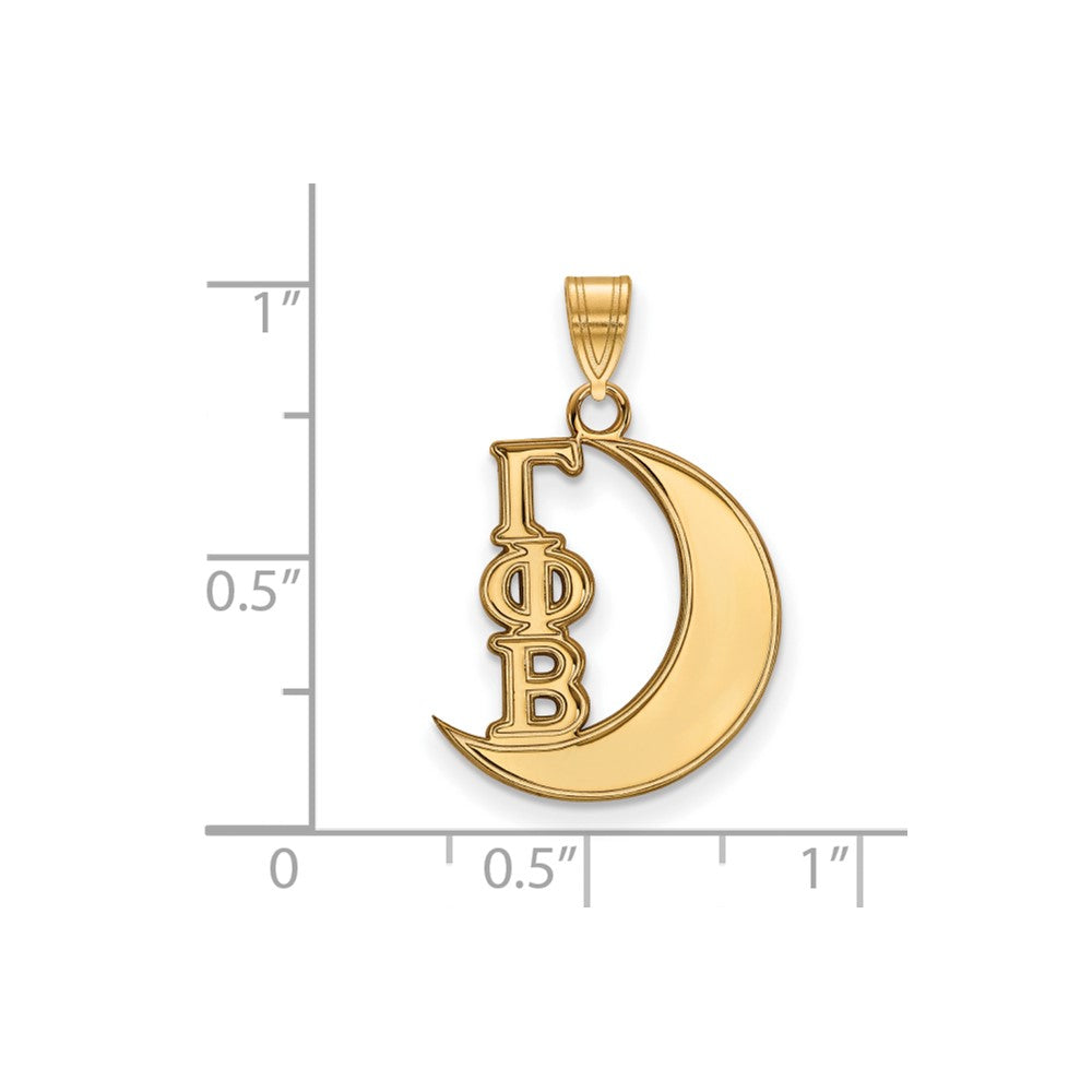 Vergoldet Sterlingsilber Logoart Gamma Phi Beta Sorority Symbol Klein Anhänger