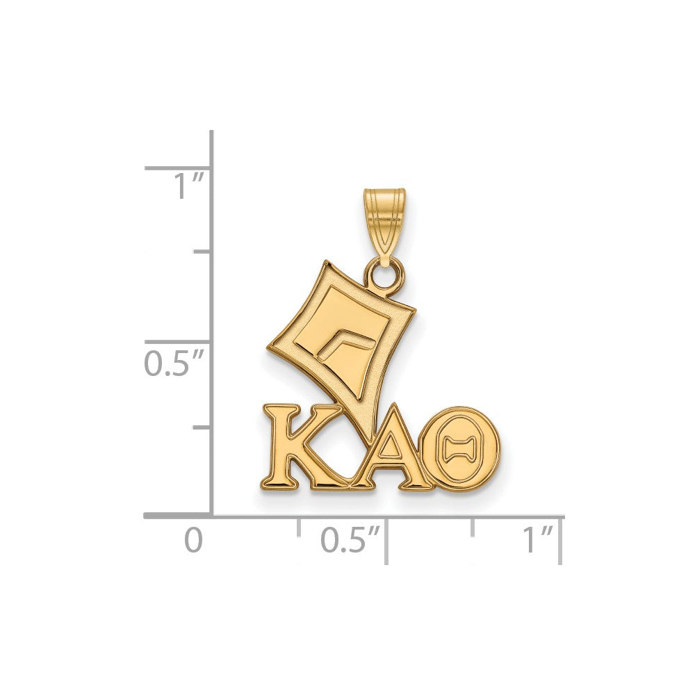Vergoldet Sterlingsilber Logoart Kappa Alpha Theta Sorority Symbol Klein Anhänger