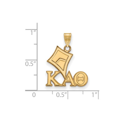 Vergoldet Sterlingsilber Logoart Kappa Alpha Theta Sorority Symbol Klein Anhänger