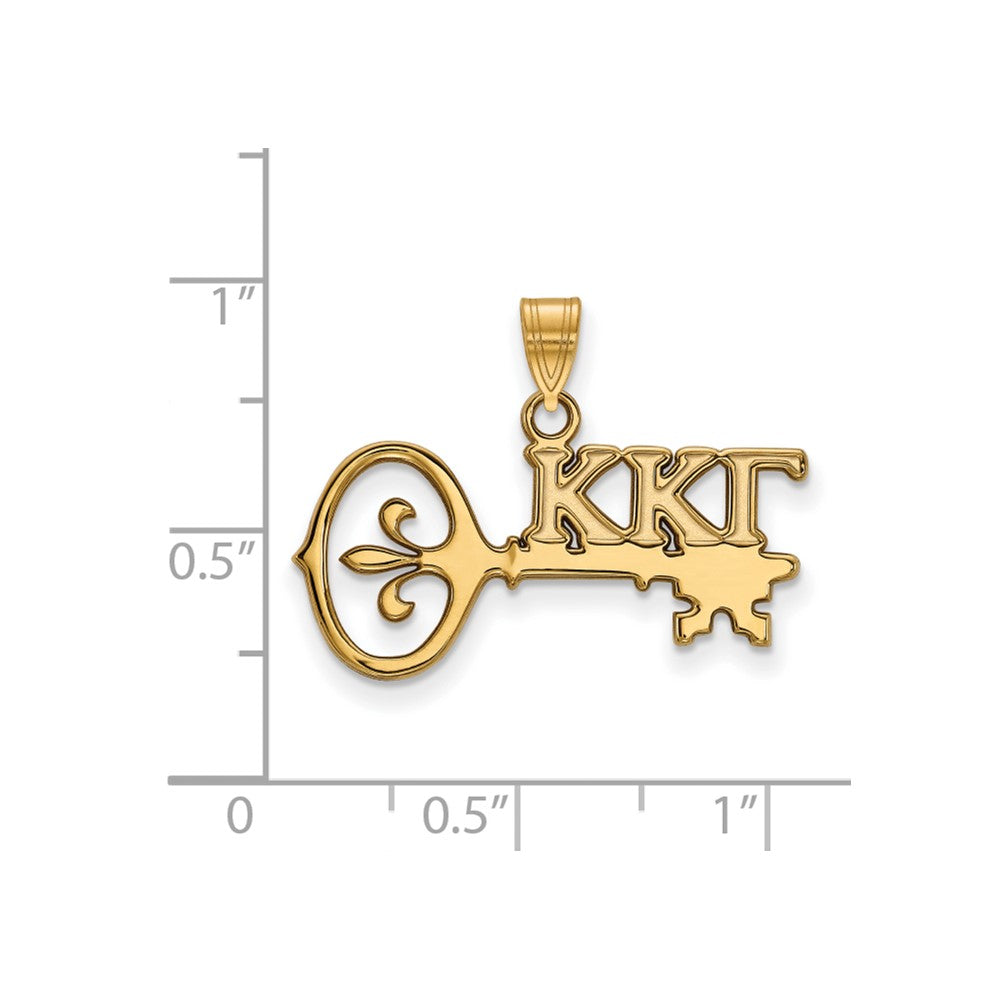 Vergoldet Sterlingsilber Logoart Kappa Gamma Sorority Symbol Klein Anhänger