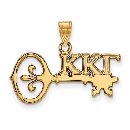 Vergoldet Sterlingsilber Logoart Kappa Gamma Sorority Symbol Klein Anhänger