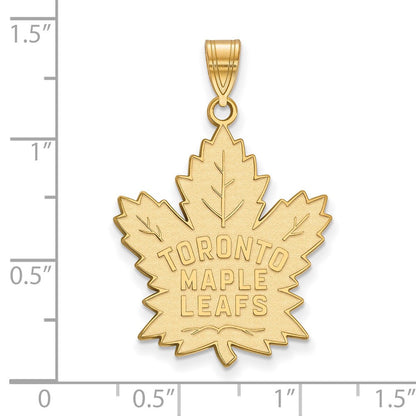 Vergoldet Sterlingsilber Nhl Logoart Toronto Maple Leafs Extra Groß Anhänger