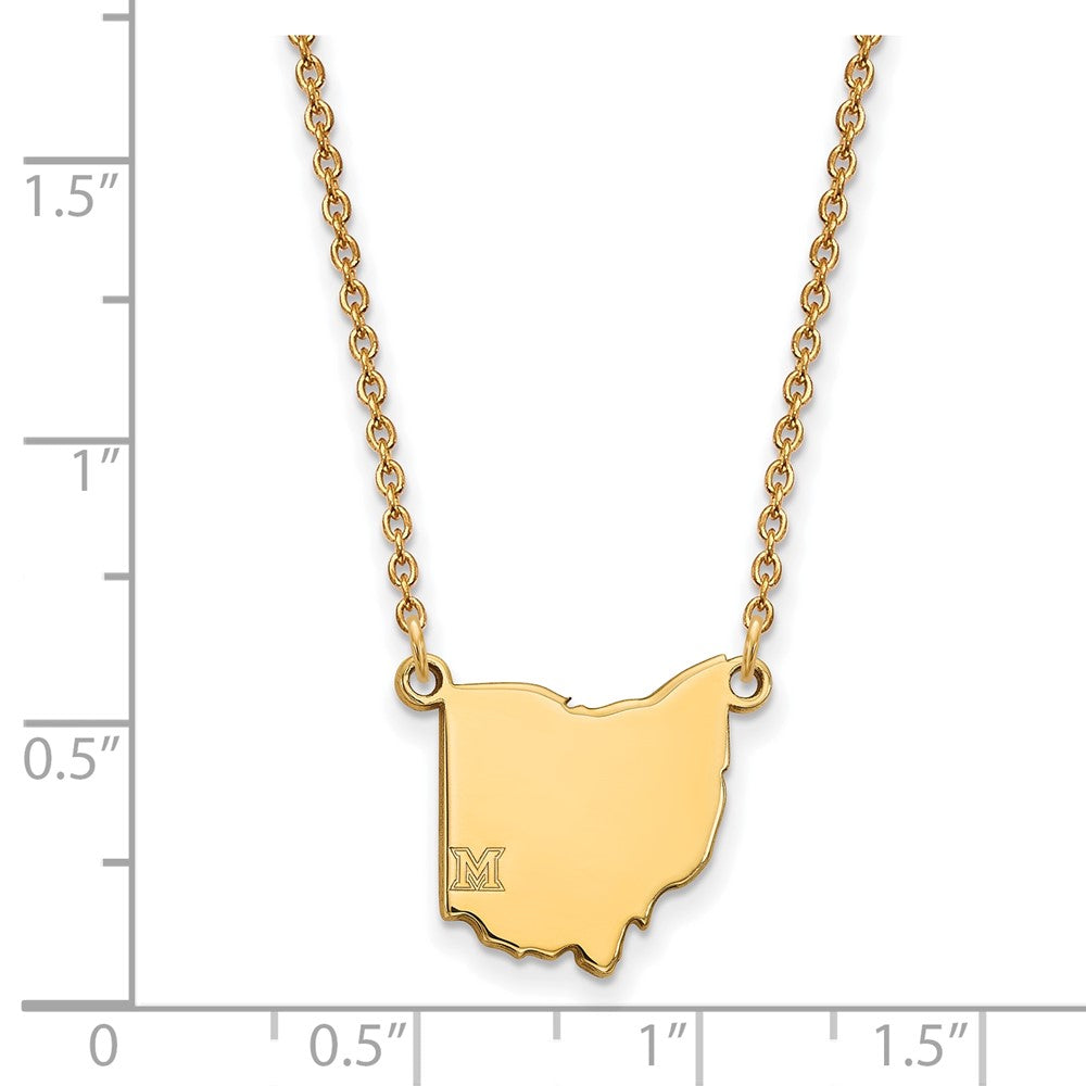 10K Gelbgold Logoart Miami University Ohio Form 18 Zoll Halskette