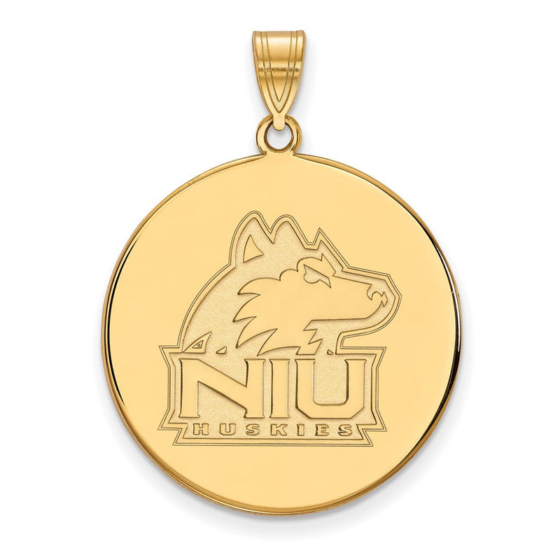 10K Gelbgold Logoart Northern Illinois University N I U Huskies Extra Groß Plättchen Anhänger