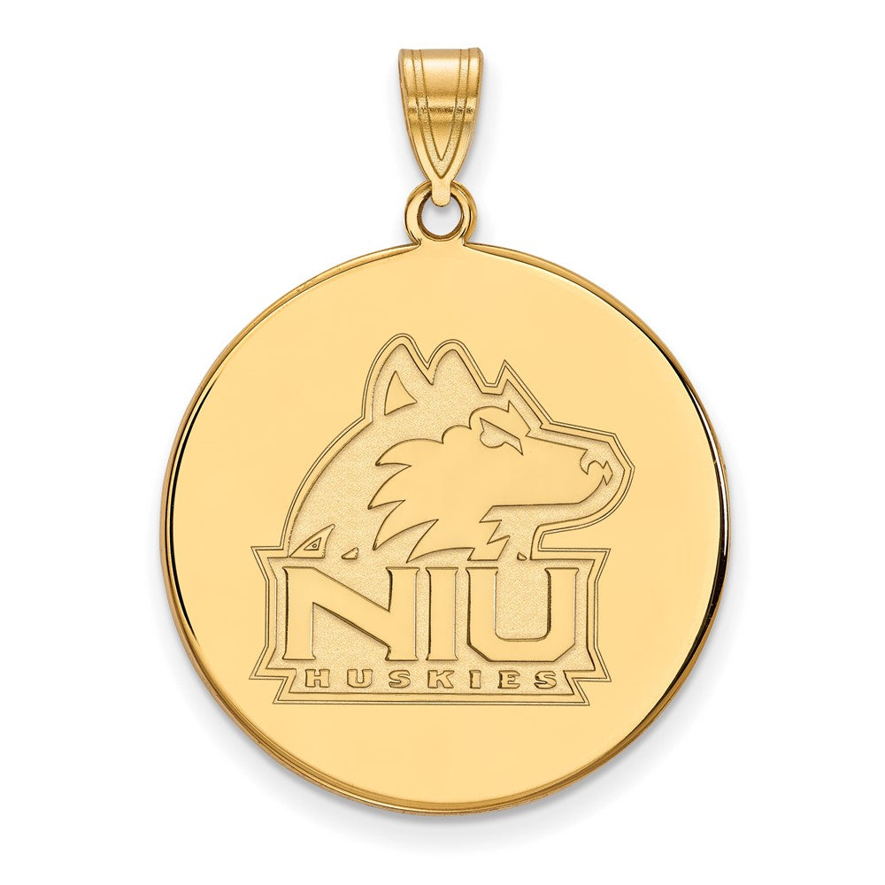 Vergoldet Sterlingsilber Logoart Northern Illinois University N I U Huskies Extra Groß Plättchen Anhänger