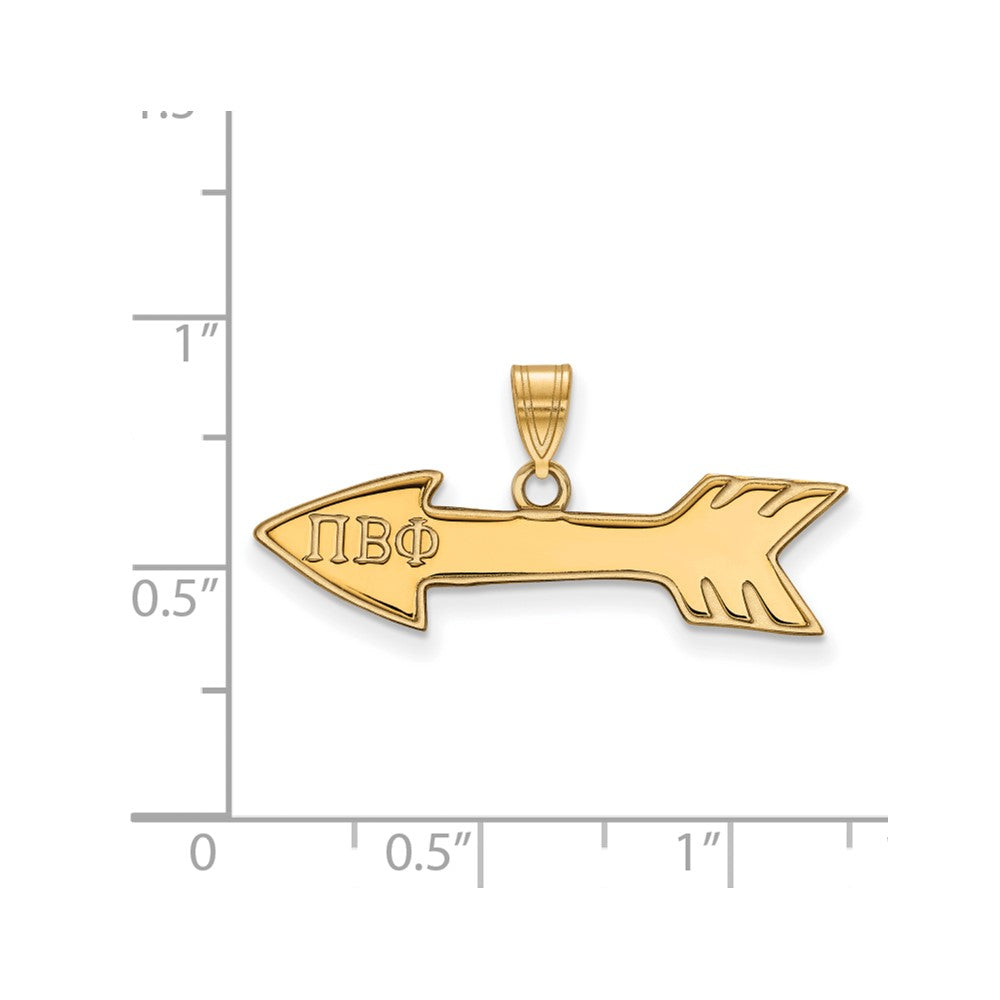 Vergoldet Sterlingsilber Logoart Pi Beta Phi Sorority Symbol Klein Anhänger