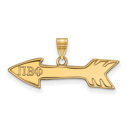 Vergoldet Sterlingsilber Logoart Pi Beta Phi Sorority Symbol Klein Anhänger