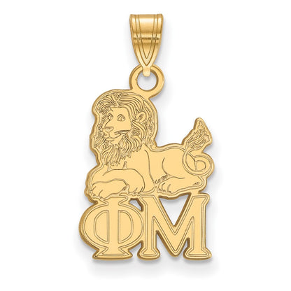 Vergoldet Sterlingsilber Logoart Phi Mu Sorority Symbol Klein Anhänger