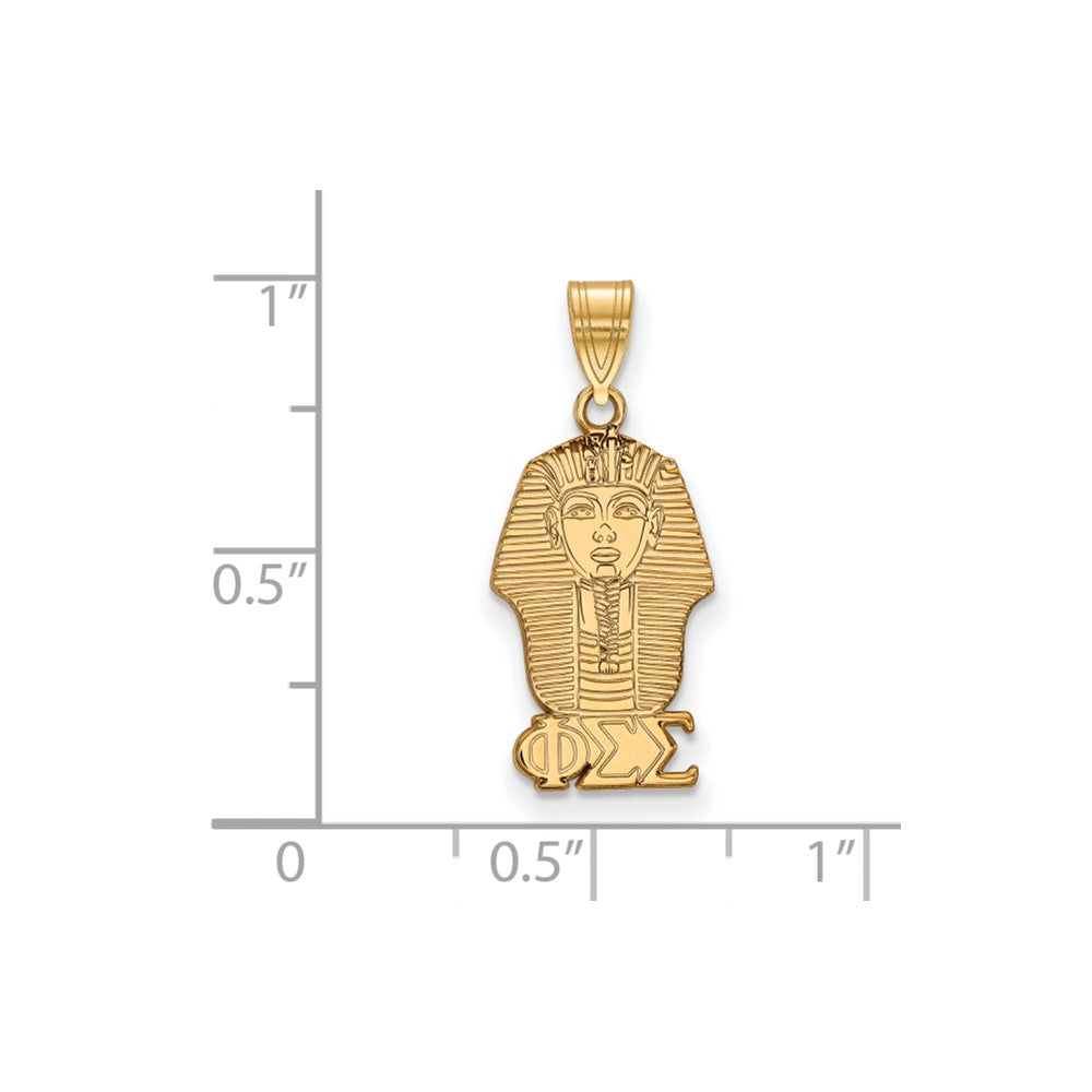 Vergoldet Sterlingsilber Logoart Phi Sigma Sorority Symbol Klein Anhänger