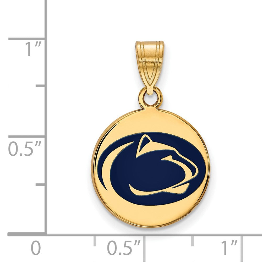 Vergoldet Sterlingsilber Logoart Penn State University Löwe Mittel Emailliert Plättchen Anhänger