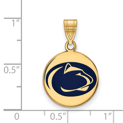 Vergoldet Sterlingsilber Logoart Penn State University Löwe Mittel Emailliert Plättchen Anhänger