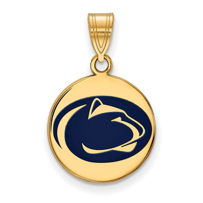 Vergoldet Sterlingsilber Logoart Penn State University Löwe Mittel Emailliert Plättchen Anhänger