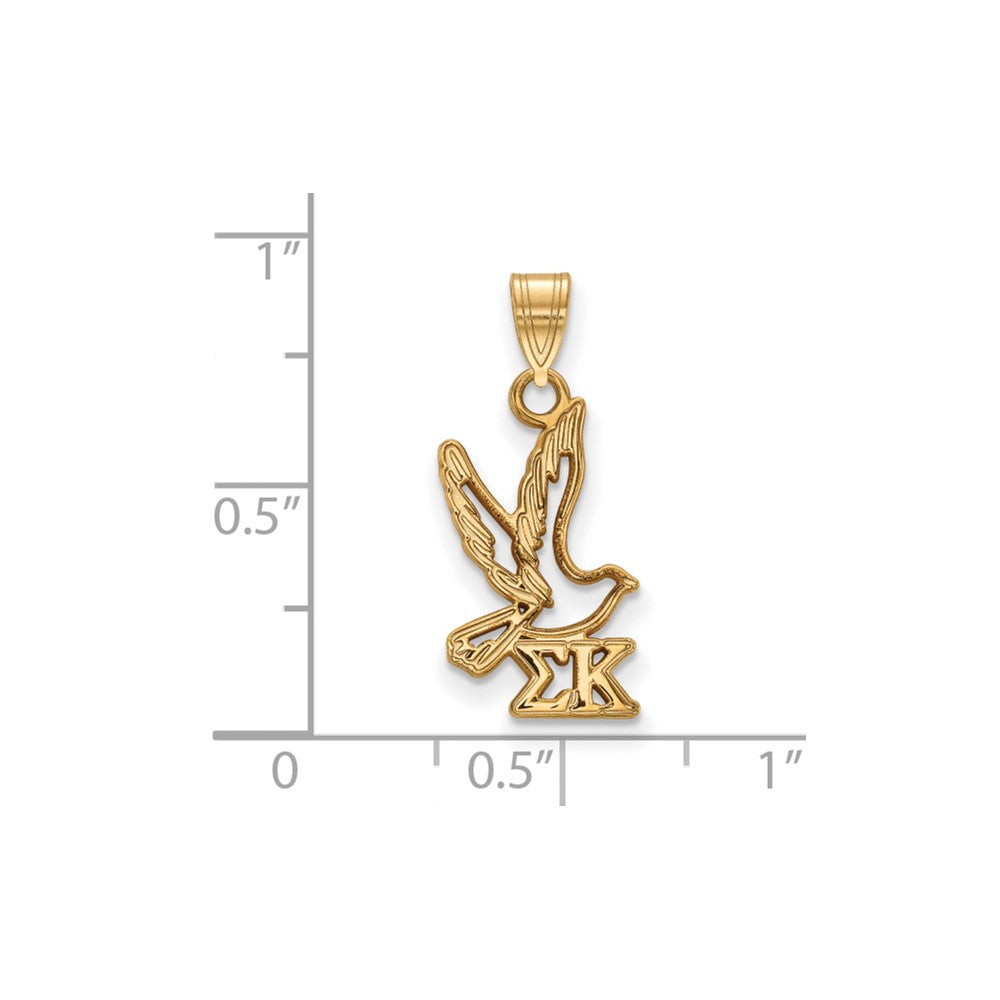 Vergoldet Sterlingsilber Logoart Sigma Kappa Sorority Symbol Klein Anhänger
