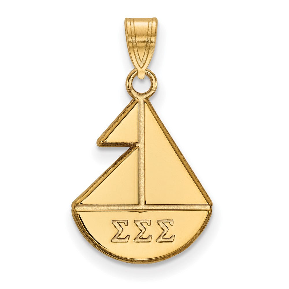 Vergoldet Sterlingsilber Logoart Sigma Sorority Symbol Klein Anhänger