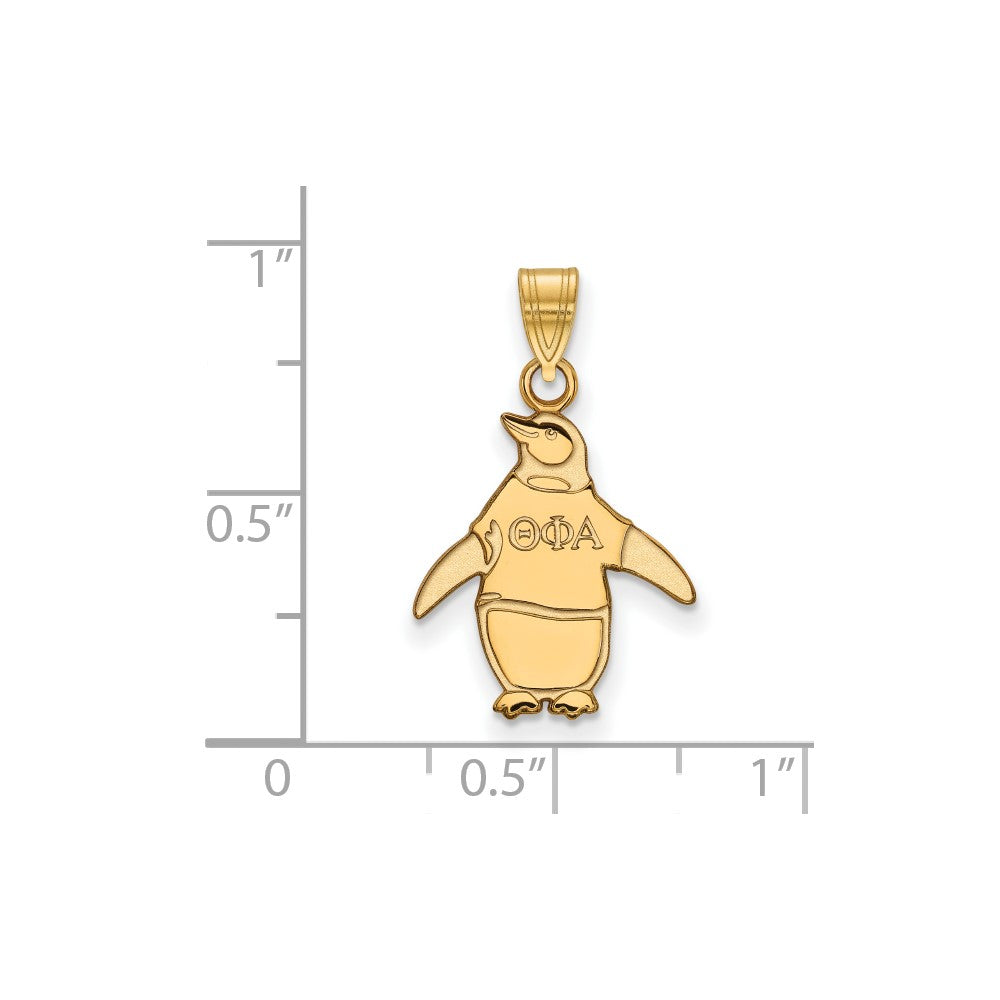 Vergoldet Sterlingsilber Logoart Theta Phi Alpha Sorority Symbol Klein Anhänger
