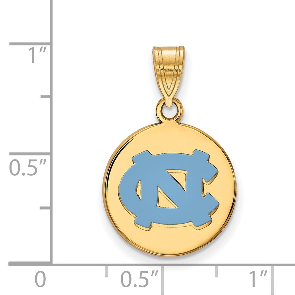 Vergoldet Sterlingsilber Logoart University Of North Carolina N C Mittel Emailliert Plättchen Anhänger