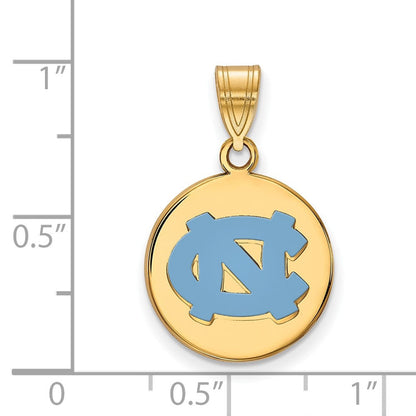 Vergoldet Sterlingsilber Logoart University Of North Carolina N C Mittel Emailliert Plättchen Anhänger