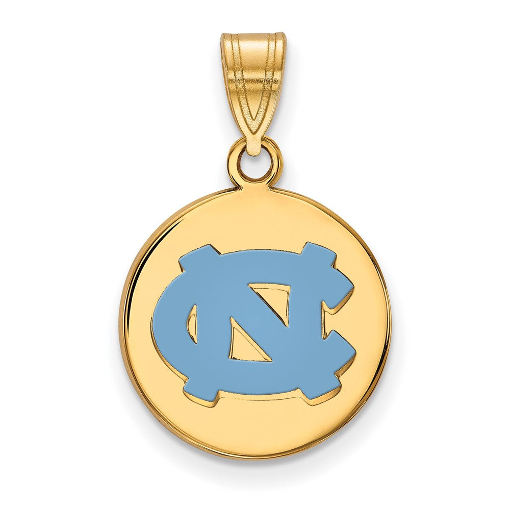 Vergoldet Sterlingsilber Logoart University Of North Carolina N C Mittel Emailliert Plättchen Anhänger