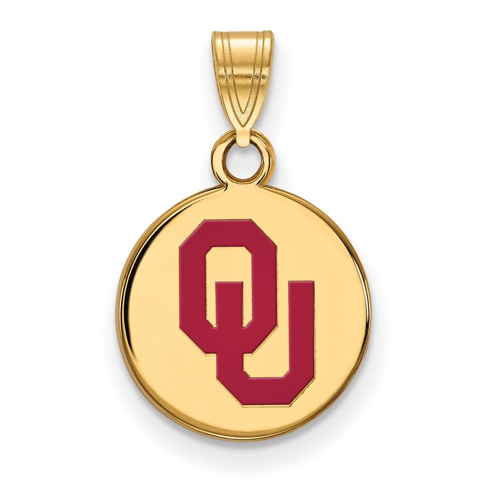 Vergoldet Sterlingsilber Logoart University Of Oklahoma O U Klein Emailliert Plättchen Anhänger