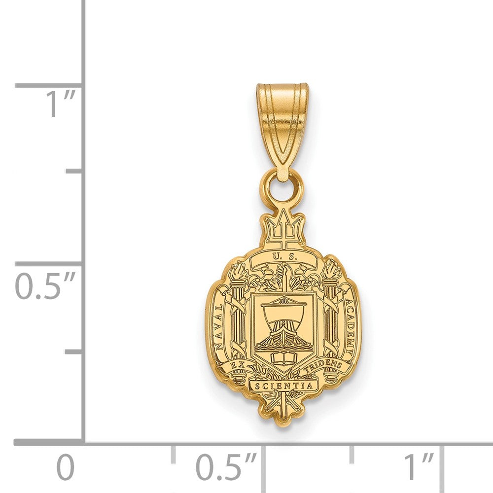 Vergoldet Sterlingsilber Logoart Us Naval Akademie Mittel Wappen Anhänger