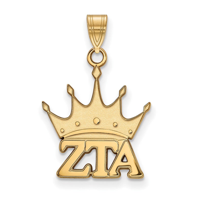 Vergoldet Sterlingsilber Logoart Zeta Tau Alpha Sorority Symbol Klein Anhänger