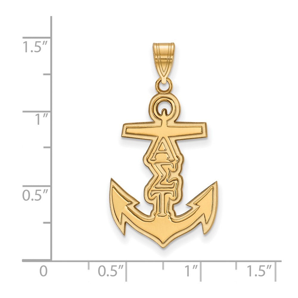 Vergoldet Sterlingsilber Logoart Alpha Sigma Tau Sorority Symbol Mittel Anhänger