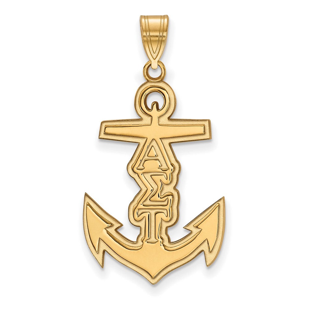 Vergoldet Sterlingsilber Logoart Alpha Sigma Tau Sorority Symbol Mittel Anhänger