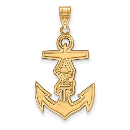 Vergoldet Sterlingsilber Logoart Alpha Sigma Tau Sorority Symbol Mittel Anhänger