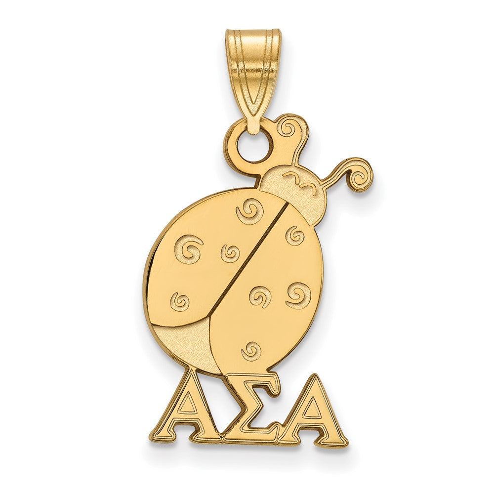 Vergoldet Sterlingsilber Logoart Alpha Sigma Sorority Symbol Mittel Anhänger
