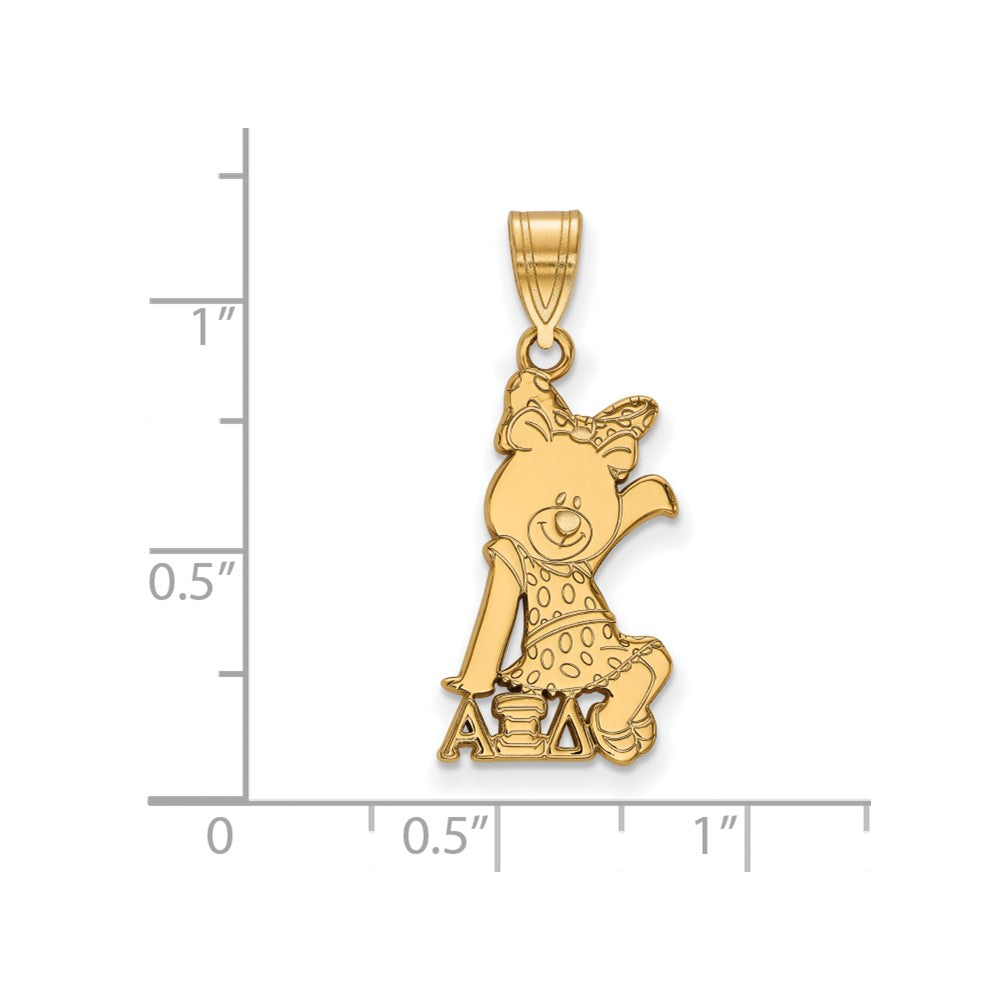 Vergoldet Sterlingsilber Logoart Alpha Xi Delta Sorority Symbol Mittel Anhänger