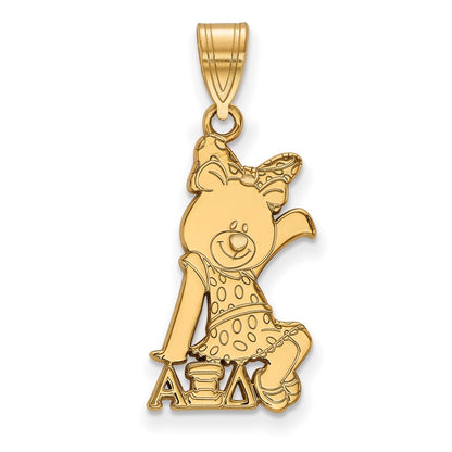 Vergoldet Sterlingsilber Logoart Alpha Xi Delta Sorority Symbol Mittel Anhänger