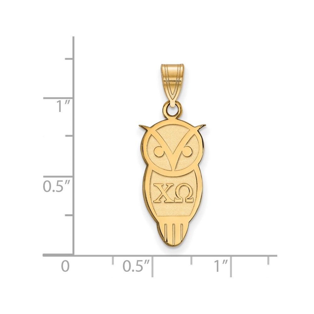 Vergoldet Sterlingsilber Logoart Chi Omega Sorority Symbol Mittel Anhänger