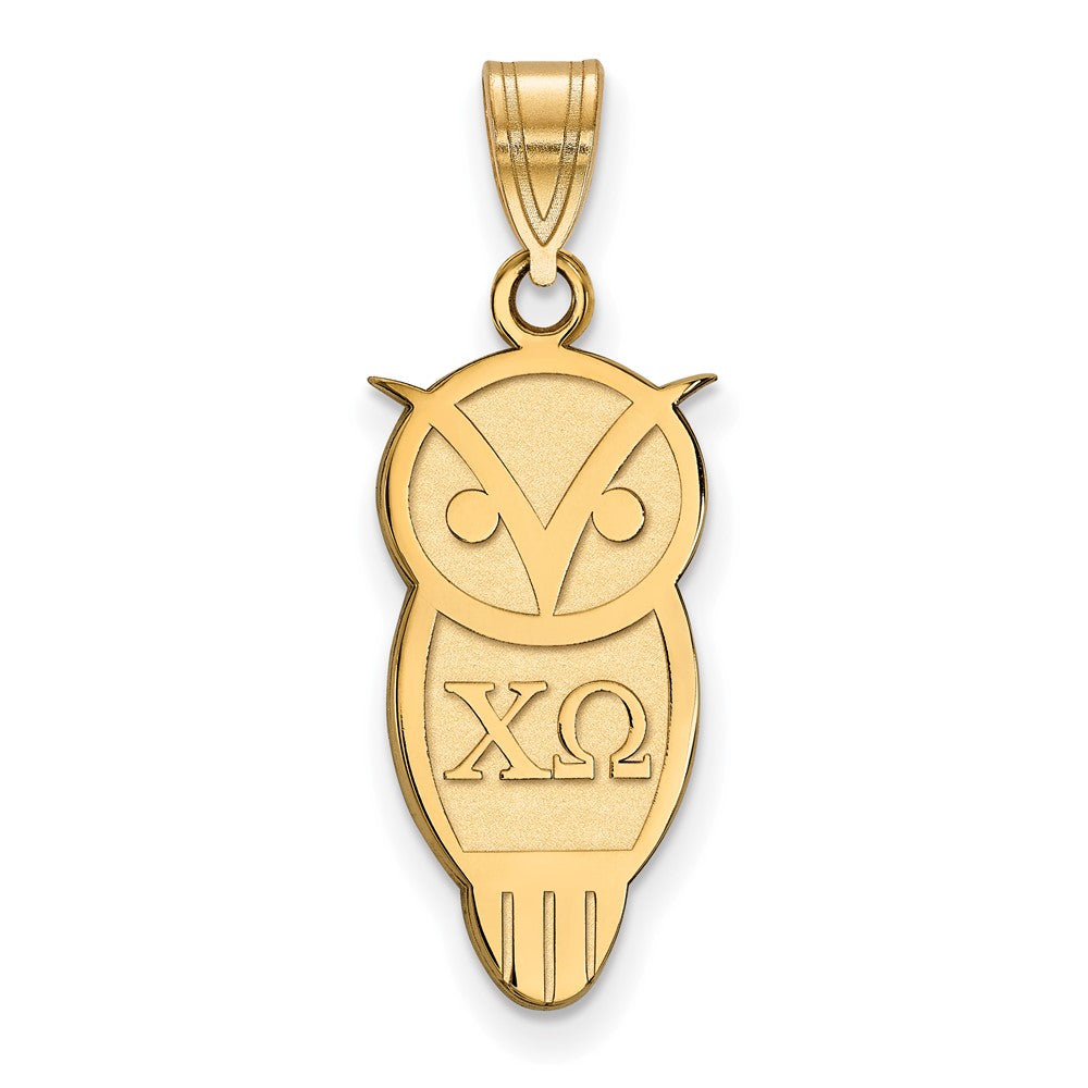 Vergoldet Sterlingsilber Logoart Chi Omega Sorority Symbol Mittel Anhänger