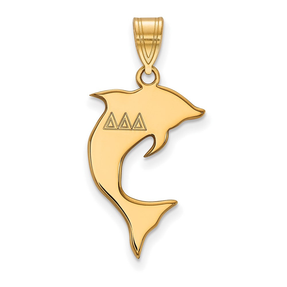Vergoldet Sterlingsilber Logoart Delta Sorority Symbol Mittel Anhänger