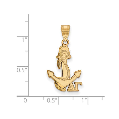 Vergoldet Sterlingsilber Logoart Delta Gamma Sorority Symbol Mittel Anhänger