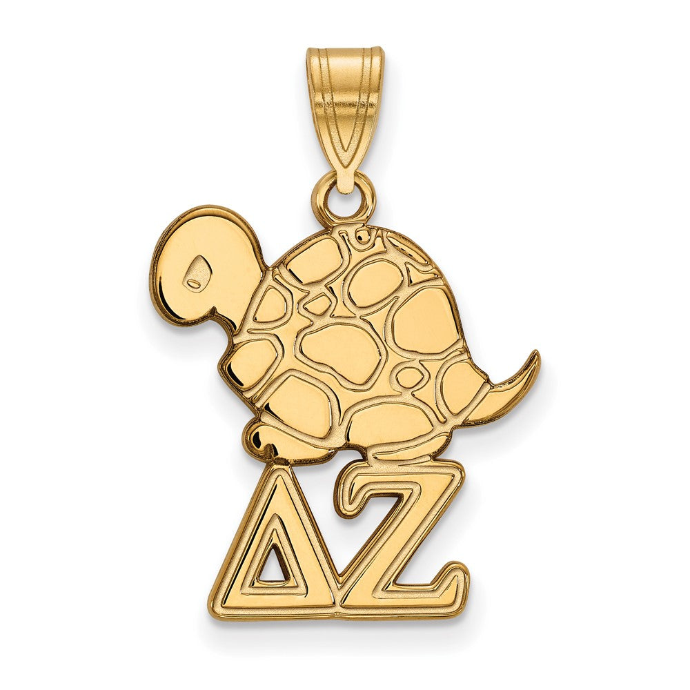 Vergoldet Sterlingsilber Logoart Delta Zeta Sorority Symbol Mittel Anhänger