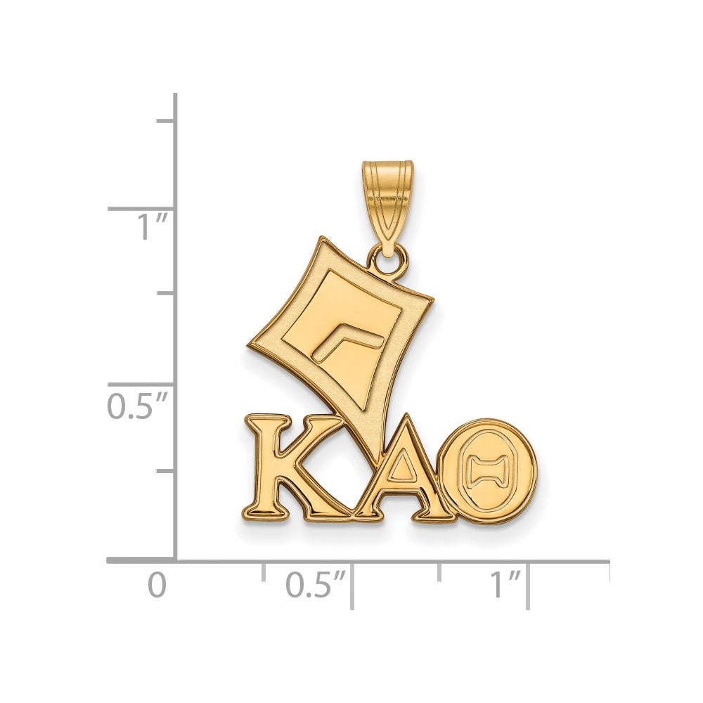 Vergoldet Sterlingsilber Logoart Kappa Alpha Theta Sorority Symbol Mittel Anhänger