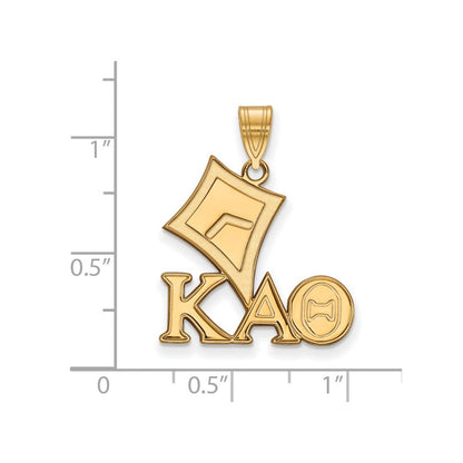 Vergoldet Sterlingsilber Logoart Kappa Alpha Theta Sorority Symbol Mittel Anhänger