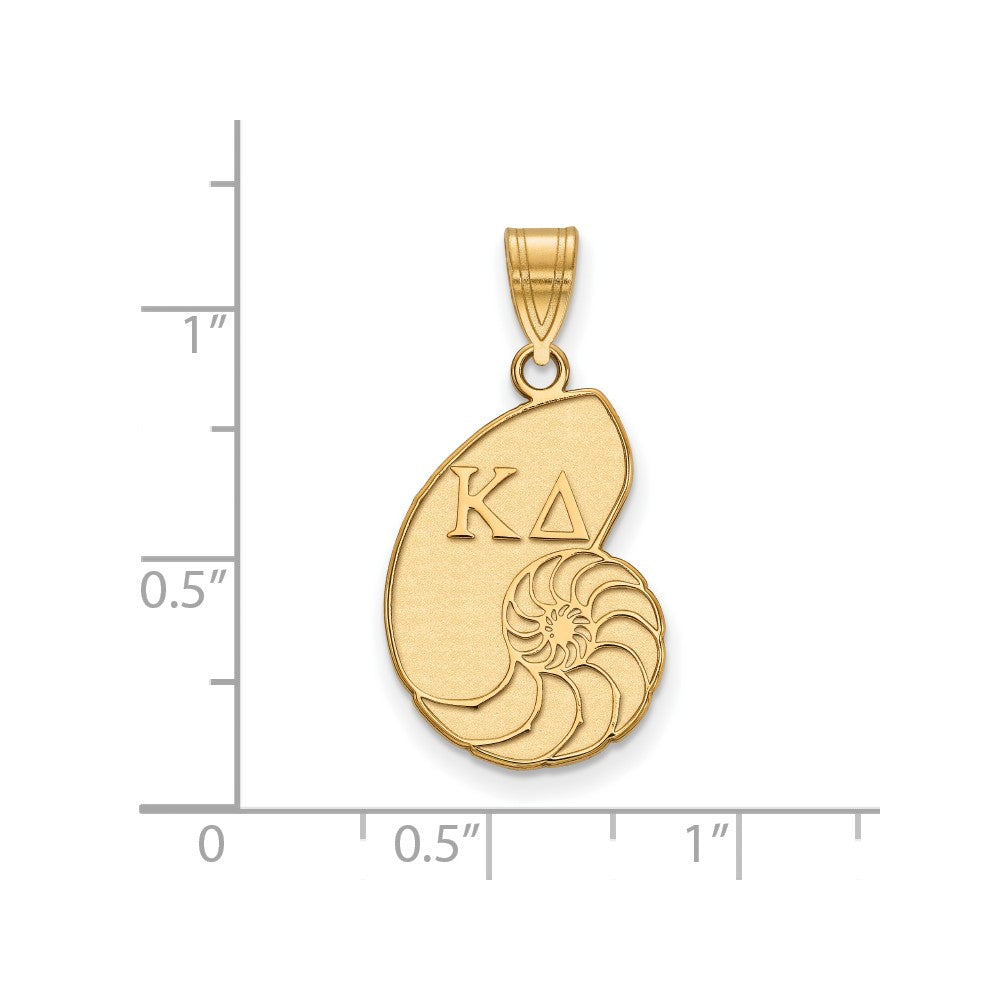 Vergoldet Sterlingsilber Logoart Kappa Delta Sorority Symbol Mittel Anhänger
