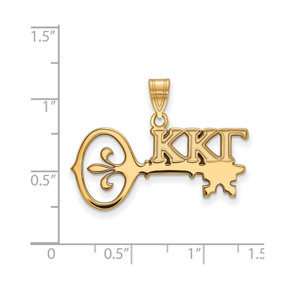 Vergoldet Sterlingsilber Logoart Kappa Gamma Sorority Symbol Mittel Anhänger