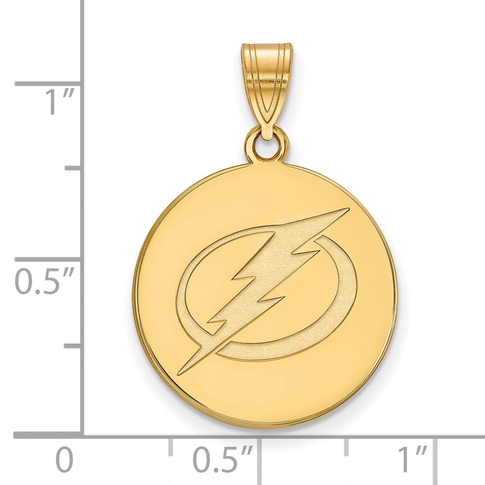 Vergoldet Sterlingsilber Nhl Logoart Tampa Bay Blitz Groß Plättchen Anhänger