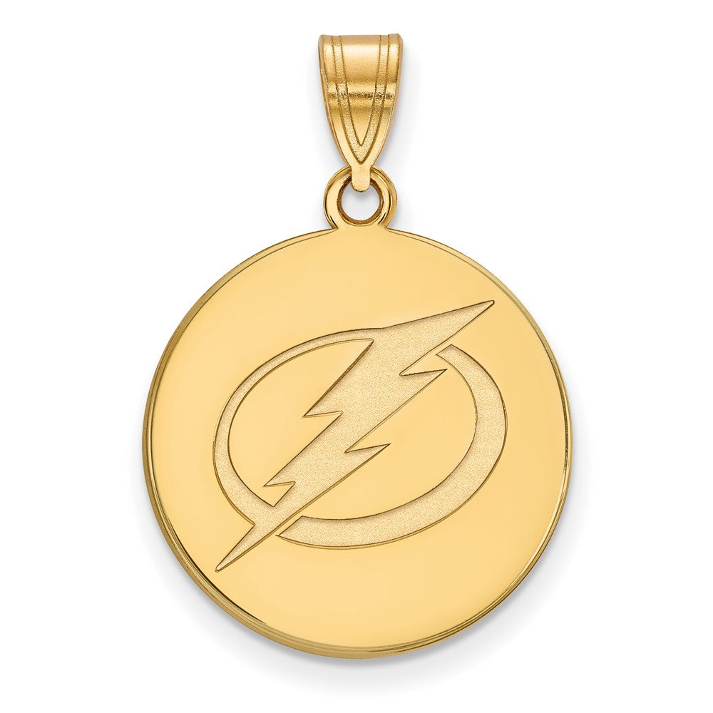 Vergoldet Sterlingsilber Nhl Logoart Tampa Bay Blitz Groß Plättchen Anhänger