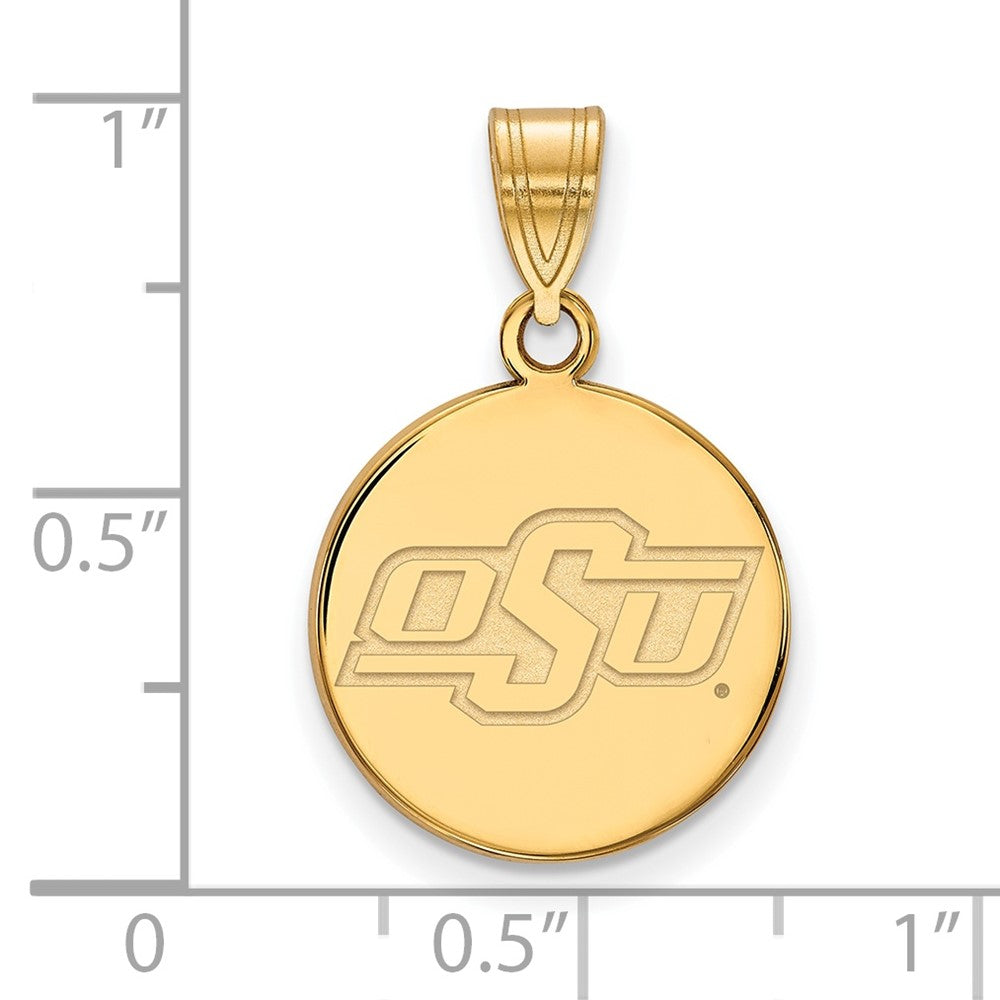 Vergoldet Sterlingsilber Logoart Oklahoma State University O S U Klein Plättchen Anhänger